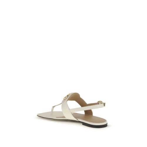 10062839.jpeg Valentino Garavani Cream Calf Leather Bos Taurus Flat Sandals