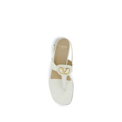 10062840.jpeg Valentino Garavani Cream Calf Leather Bos Taurus Flat Sandals