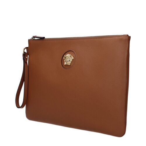 10085703-3.jpeg Versace Brown Leather Clutch Bag