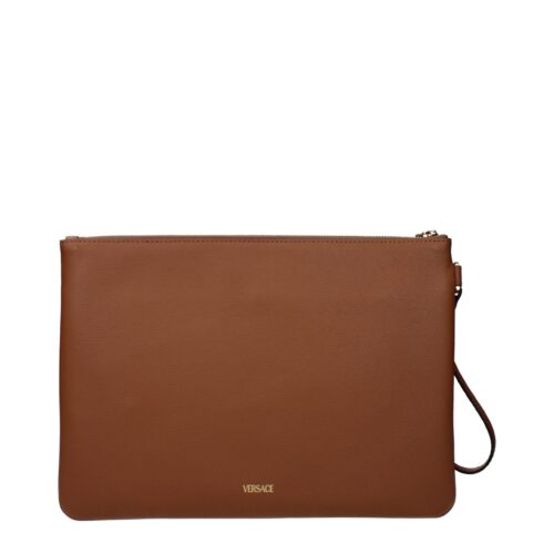10085710-3.jpeg Versace Brown Leather Clutch Bag