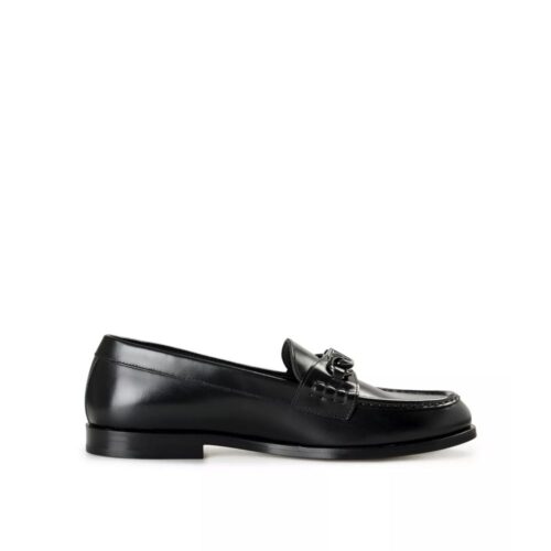 10087545.jpeg Valentino Garavani Black Leather Slip-On Loafers