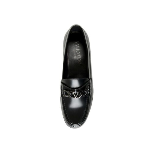 10087550.jpeg Valentino Garavani Black Leather Slip-On Loafers