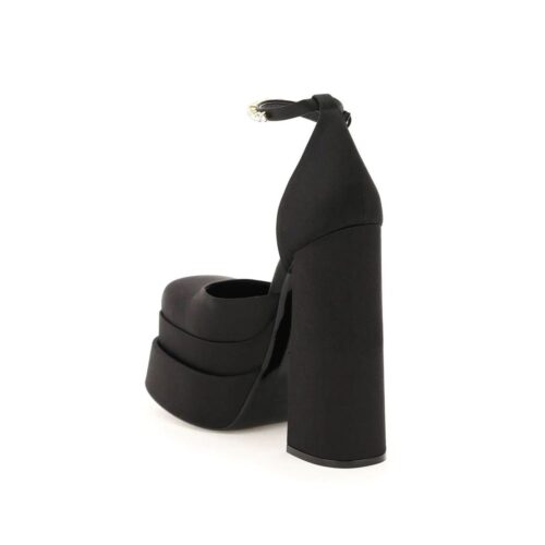 Versace mustad siidist platvormkingad