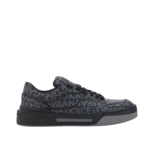 Dolce & Gabbana Black Cotton Low Top Sneakers