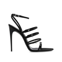 Saint Laurent mustad siidist stilettokontsaga sandaalid