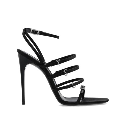 10090685.jpeg Saint Laurent mustad siidist stilettokontsaga sandaalid