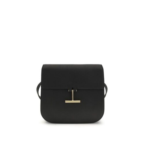 Tom Ford Black Calf Leather Bos Taurus Shoulder Bag