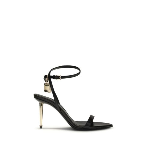Tom Ford mustast kitsenahast stilettokontsaga sandaalid