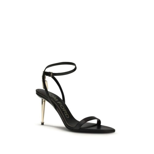 Tom Ford mustast kitsenahast stilettokontsaga sandaalid
