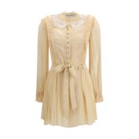 Self-Portrait Cream Viscose Casual Dress