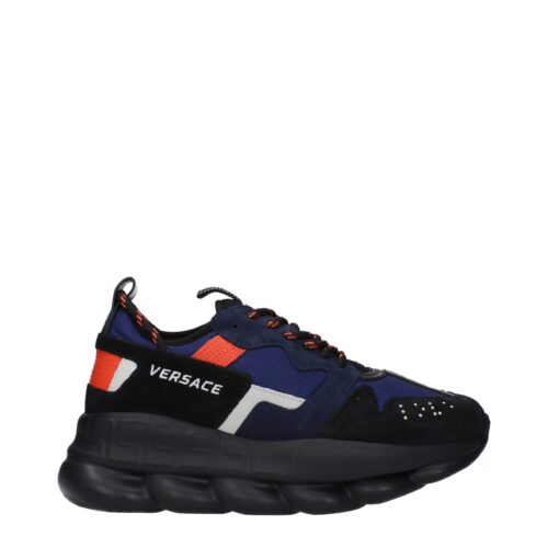 10208992-2.jpeg Versace Blue Fabric Athletic Sneakers