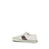 Gucci White Cotton Low Top Sneakers