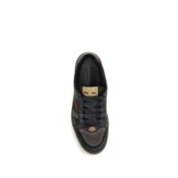 Gucci Black Calf Leather Bos Taurus Low Top Sneakers