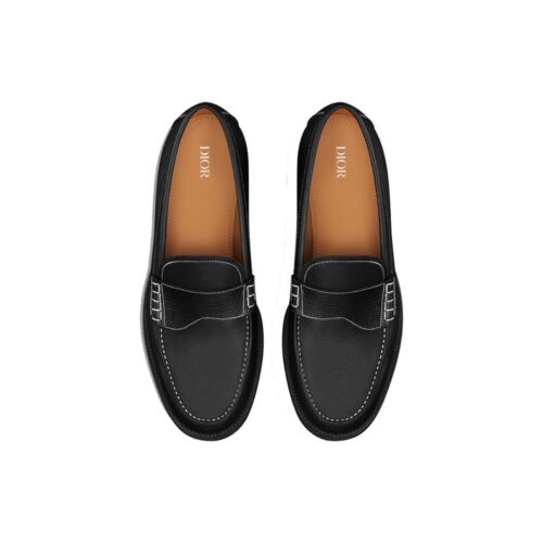 Dior mustast vasikanahast jalga libistatavad mokassiinid