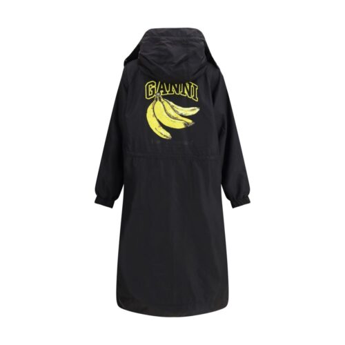 Ganni Black Nylon Coat