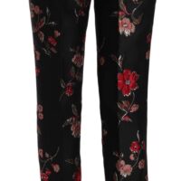 Dolce & Gabbana Mustad bootcut püksid lillemustriga