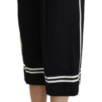 Dolce & Gabbana Mustad sidrunimustriga palazzo-lõikega 7/8 püksid