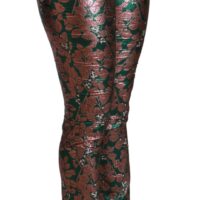 Dolce & Gabbana rohelised pronkslehe mustriga liibuvad püksid 8 Dolce & Gabbana rohelised pronkslehe mustriga liibuvad püksid