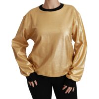1261189-1.jpg Dolce & Gabbana Kuldne ümmarguse kaelusega pullover-kampsun