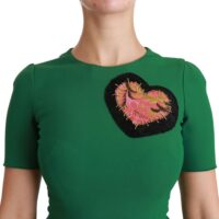 Dolce & Gabbana roheline südameaplikatsiooniga merineitsi lõikega midikleit viskoosist