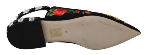 Dolce & Gabbana Mustad lillemustriga slingback-baletikingad