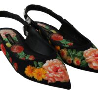 Dolce & Gabbana Mustad lillemustriga slingback-baletikingad