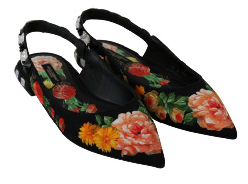 Dolce & Gabbana Mustad lillemustriga slingback-baletikingad
