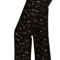 Dolce & Gabbana mustad ja kuldsed kõrge vöökohaga püksid