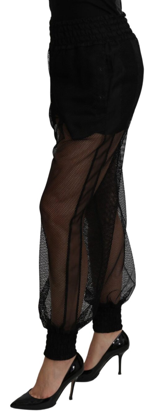 Dolce & Gabbana Mustad läbipaistvad jogger-püksid