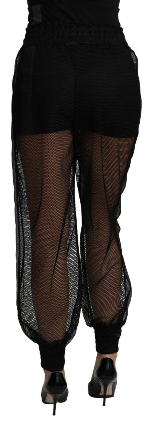 Dolce & Gabbana Mustad läbipaistvad jogger-püksid