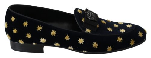 Dolce & Gabbana Sinised samet loafrid Crown