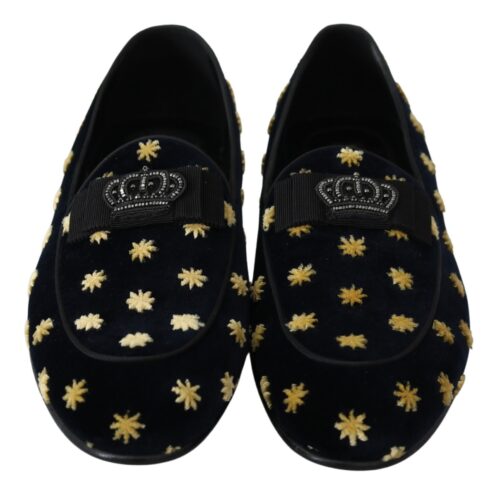 Dolce & Gabbana Sinised samet loafrid Crown