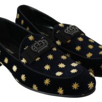 Dolce & Gabbana Sinised samet loafrid Crown