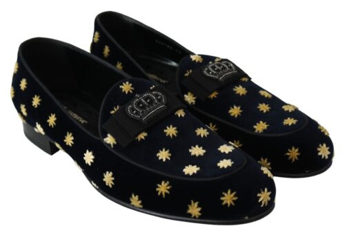 Dolce & Gabbana Sinised samet loafrid Crown