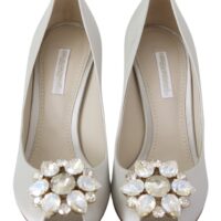 1454393.jpg Dolce & Gabbana valged kristallidega avatud ninaosaga satiinist kontsakingad