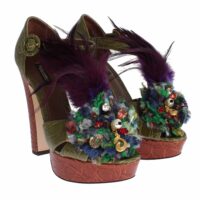 Dolce & Gabbana rohelised kristallidega platvorm-sandaalid