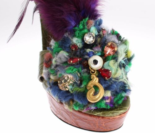 Dolce & Gabbana rohelised kristallidega platvorm-sandaalid