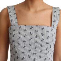 Dolce & Gabbana sinivalge lilleline puuvillane A-lõikeline kleit