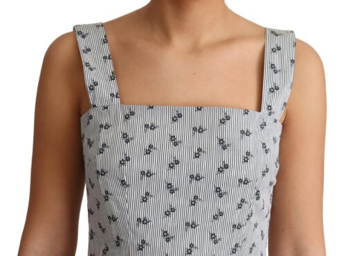 Dolce & Gabbana sinivalge lilleline puuvillane A-lõikeline kleit