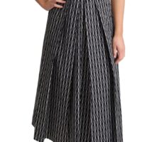 Dolce & Gabbana musta-valge mustriga puuvillane A-lõikeline kleit