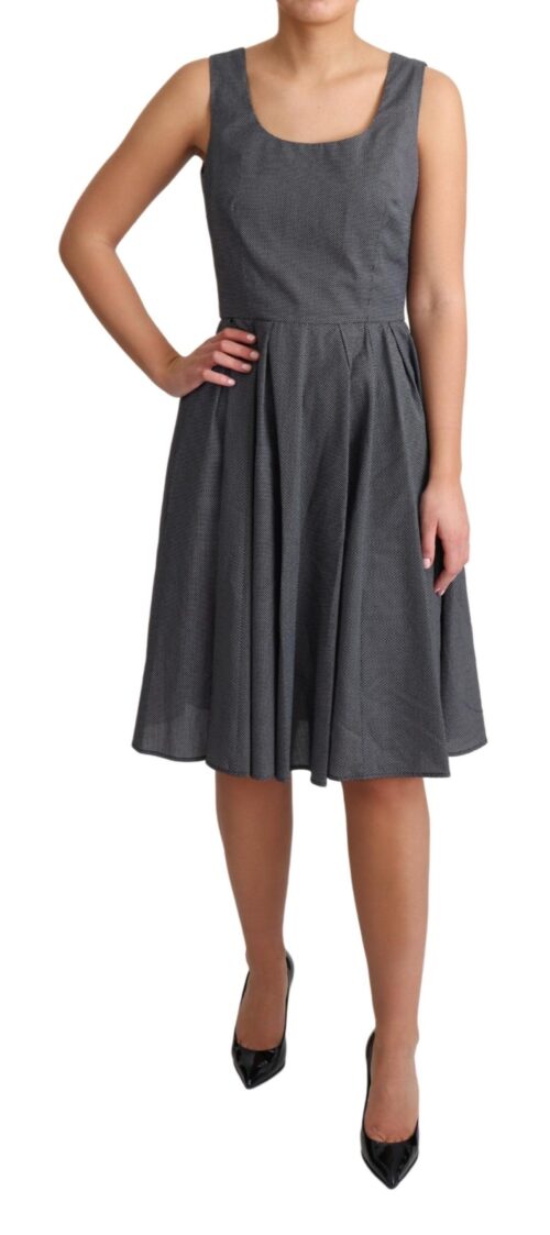 Dolce & Gabbana must täpiline A-lõikeline puuvillane kleit