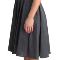 Dolce & Gabbana must täpiline A-lõikeline puuvillane kleit