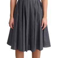 Dolce & Gabbana must täpiline A-lõikeline puuvillane kleit