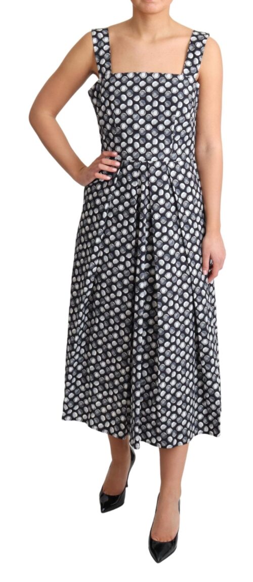 Dolce & Gabbana sinine geomeetrilise mustriga A-lõikeline puuvillane kleit