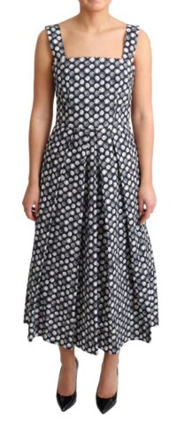 Dolce & Gabbana sinine geomeetrilise mustriga A-lõikeline puuvillane kleit