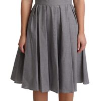 Dolce & Gabbana sinine-beež geomeetrilise mustriga puuvillane A-lõikeline kleit