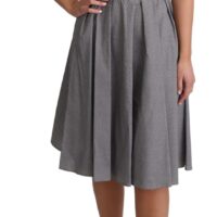 Dolce & Gabbana sinine-beež geomeetrilise mustriga puuvillane A-lõikeline kleit