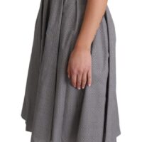 Dolce & Gabbana sinine-beež geomeetrilise mustriga puuvillane A-lõikeline kleit