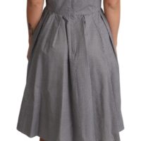 Dolce & Gabbana sinine-beež geomeetrilise mustriga puuvillane A-lõikeline kleit