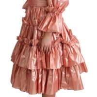 Dolce & Gabbana roosa volangidega siid-puuvillane õhtukleit